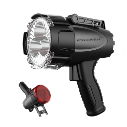 Lanterna LED Recarregável 6000 Lúmens á Prova d Portátil com Estojo de Transporte e Lente, GOODSMANN, Preto