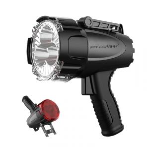 Lanterna LED Recarregável 6000 Lúmens á Prova d Portátil com Estojo de Transporte e Lente, GOODSMANN, Preto