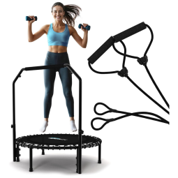 Cama Elastica Capacidade até 150 kg com Escada e Revestimento Antiferrugem, JUMPZYLLA, Laranja