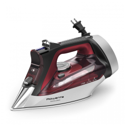 Ferro Rowenta, Focus Excellence de Aço Inoxidável com Base a Vapor para Roupas, Cabo Retrátil, 400 Furos de Microvapor, Vapor Potente