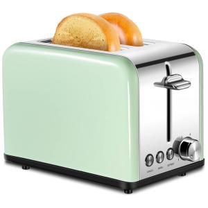 Torradeira Elétrica Retro 2 Fatias, Aço Inoxidável 825W, 110v, KEEMO, Verde
