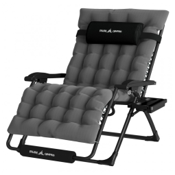 Cadeira Reclinável UDPATIO Zero Gravity Oversized 33'' XXL com Encosto Ajustável e Mesa Lateral