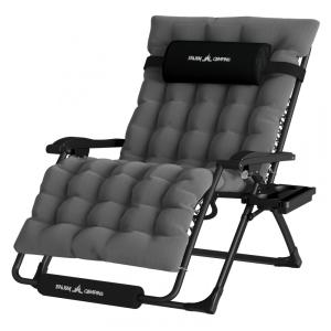 Cadeira Reclinável UDPATIO Zero Gravity Oversized 33'' XXL com Encosto Ajustável e Mesa Lateral