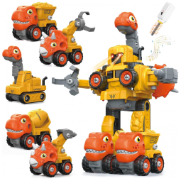 Brinquedo de Dinossauro: Presente de Aniversário de 5 Anos para Meninos - Kit de Transformação com Broca Elétrica 5 em 1 - Pruusky