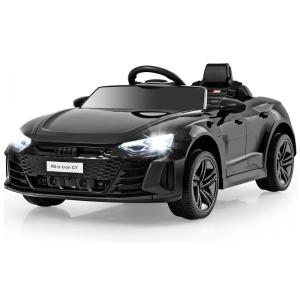 Carro Elétrico Infantil Licenciado INFANS Audi RS e-tron GT 12V, Controle Remoto para Pais, Suspensão 4 Rodas, LED, Música, USB, Preto