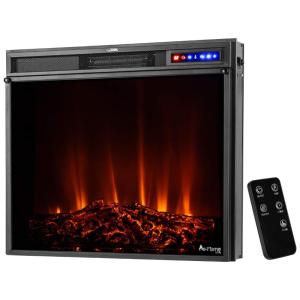 Lareira Elétrica de Embutir A71x61L com Controle Remoto e Luz de LED 3D, 1200W, 110v, E FLAME USA EF TI28, Preto