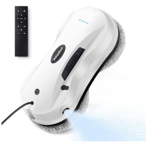 Robô Limpa Vidros de Janelas Inteligente com Spray de água Automático, AlfaBot X7, Bivolt, Branco