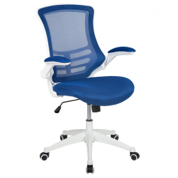 Cadeira de Escritório Ergonômica Giratória com Encosto Médio, FLASH FURNITURE BL X 5M WH BLUE GG, Azul