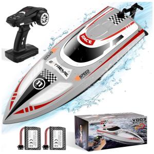 Barco de Controle Remoto para Adultos com 2 Baterias Recarregáveis e 3 Velocidades que Pode Chegar até 50 km/h, HEXSOLID, Cinza