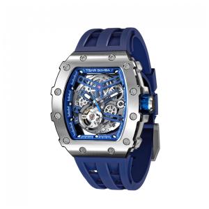 Relógio Masculino Automático Analógico a Prova dÁgua 50M, TSAR BOMBA TB8208SGLZ, Azul