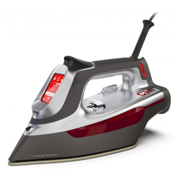 Ferro de Passar a Vapor com Telo de LED e Desligamento Automático, 1800W, 110v, CHI STEAM 13103, Prateado