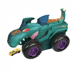 Caminhão Monstro Hot Wheels Mega Wrex Chompin Brinquedo em Escala Grande, Mattel