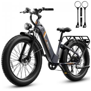 Bicicleta elétrica Jasion Thunder preta eclipse pneus 26x4 motor 750W nominal 1800W pico bateria 48V 18Ah 864Wh quadro aço carbono 7 marchas