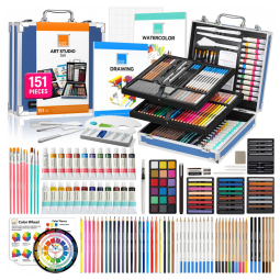 Kit Profissional de Tinta Acrílica 4 em 1 com Maleta de Alumínio, COLOUR BLOCK CB03A1 151, Azul