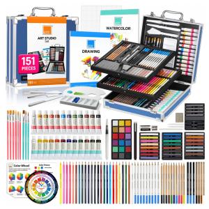 Kit Profissional de Tinta Acrílica 4 em 1 com Maleta de Alumínio, COLOUR BLOCK CB03A1 151, Azul