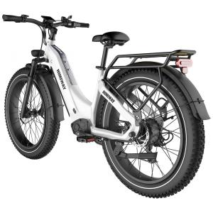 Bicicleta Elétrica 7 Velocidades com Freio a Disco e Luz Dianteira Traseira, 750W, Branca, HIMIWAY ZEBRAWT, Branco