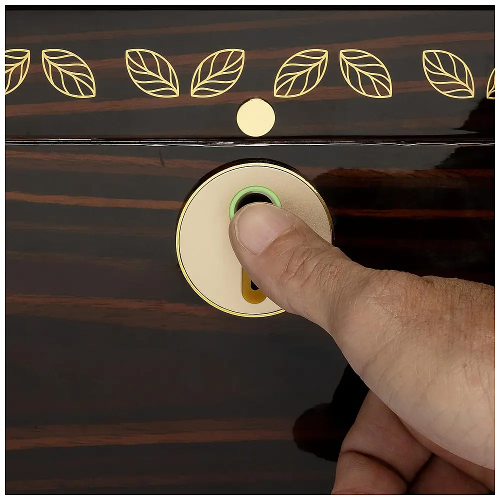 Humidor para Charutos Supreme Ébano com Fechadura Biométrica e Capacidade de 126-240 Charutos — foto 2