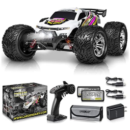 LAEGENDARY Carrinho de Controle Remoto p, Adultos Off Road 112 Escala Até 48 KM, H, Recarregável, Branco