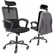 Cadeira de escritório Smugdesk ergonômica com encosto alto, preta