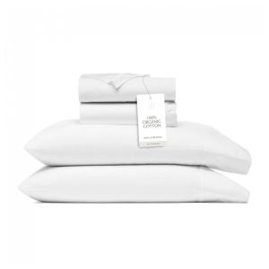 Conjunto de Lençóis, Tamanho Queen, Material de Algodão Orgânico 100% Certificado de Fibra Longa Premium, Boll Branch