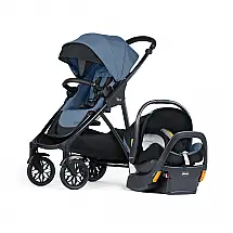 Sistema de Viagem Chicco Corso LE Azul Tidal com Cadeirinha KeyFit Max ClearTex