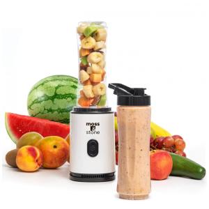 Mini Liquidificador Portátil 590mL com Garrafa Esportiva, 400W, 110v, MOSS STONE, Branco