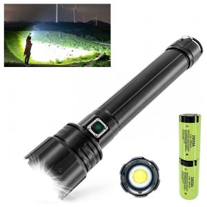 Bodcann XHP90 Lanterna 9000LM, Distancia 500 M, com USB, à Prova DÁgua IPX8, Preta