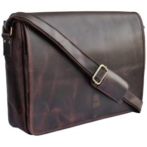 Rustic Town SFR151104ADN D Bolsa, Pasta de Couro Masculina para Laptop, Marrom