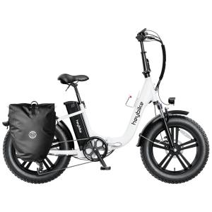 Bicicleta Elétrica Dobrável Heybike Ranger Branca | Autonomia 88 km, Velocidade 40 km/h, Pneus 20"x4", Câmbio Shimano 7V, Suspensão Frontal