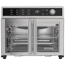 Forno Elétrico de Bancada em Aço Inoxidável com 12 Funções de Cozimento, Temporizador, Função Air Fryer, 110V 1650W, BLACK DECKER TO62D5