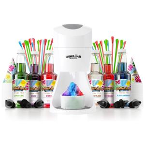 S900A Máquina de Raspadinha com Cone e 6 Sabores de Xaropes, 110v, HAWAIIAN SHAVED ICE, Branco