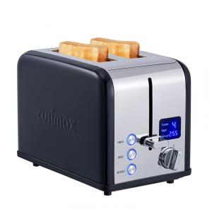 Torradeira Elétrica 2 Fatias com 6 Configurações de Tostagem, Aço Inox, 110V, Cusimax, Preta