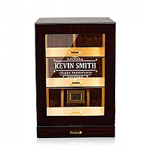 Humidor de Charutos Woodronic Ébano com LED 100-150 Charutos Madeira Cedro Higrômetro Digital