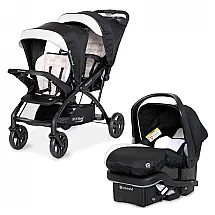 Carrinho Duplo Baby Trend Sit N' Stand Cáqui com Cadeirinha EZ-Lift Plus 1,8 a 14,9 kg