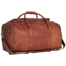 Reação Bolsa de Viagem de Couro Conhaque, KENNETH COLE REACTION 580844, Marrom Claro