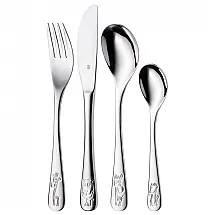 Conjunto de Talheres Infantis 4 Peças em Aço Inoxidável, Safari, WMF