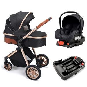 Carrinho de Bebê Travel System, 2 Posições, Dobrado Facilmente com um Clique, BEBECOSY, Preto