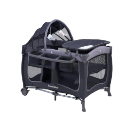 Berço Cercado Portátil com Rodas e Porta Fraldas Pamo Babe, Azul Marinho