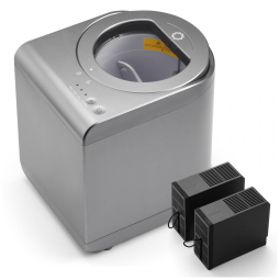 Composteira Elétrica de Cozinha 2,5L com Lâmina Tripla SHARKSDEN® e Tampa de Vidro, 110V, Airthereal, Cinza