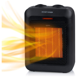 Aquecedor Elétrico Portátil de Cerâmica com Proteção Contra Tombamento e Superaquecimento, 1500W 110V, Brighton, Preto