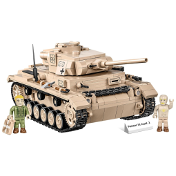 Kit de Construção Tanque J Panzer III Ausf da Segunda Guerra Mundial com 780 Peças, COBI, Marrom