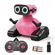 Robô Programável Inteligente HONGCA com Controle Remoto e Programação Inteligente para Crianças Acima de 3 Anos, Rosa
