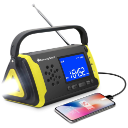 Rádio AM, FM, NOAA Manivela Solar Recarregável Carregador USB Celular Aux Músic SOS Lanterna