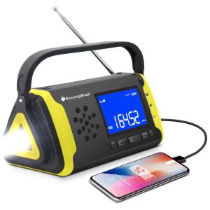 Rádio AM, FM, NOAA Manivela Solar Recarregável Carregador USB Celular Aux Músic SOS Lanterna