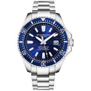 Stuhrling Relógios Pro Diver Watch Esportivo Coroa de Parafuso 100M Quartzo Homem