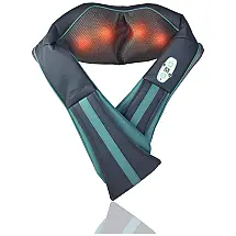 Massageador Shiatsu Elétrico Portátil 3D para Costas e Ombros, Bivolt, TRUMEDIC IS 2000UK FBA, Azul turquesa