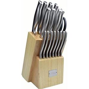 Emeril Lagasse Conjunto de Facas em Aço Inoxidável com Bloco de Bancada, 18 Peças, Prata