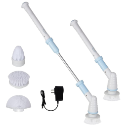 Kikunum Vassoura Elétrica Rotativa 360 sem Fio com Cabo Flexível até 120 min de Ação e 3 Acessórios, 110V, Azul