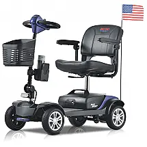 Cadeira de Rodas Elétrica Dobrável Metro Mobility 4 Rodas para Adultos - Suporta 136 kg, Bateria Duradoura, Espaço Amplo para Pernas