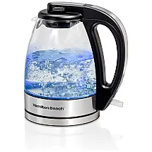 Chaleira Elétrica, 1L, Aço Inoxidável, Vidro, Transparente, 110v, HAMILTON BEACH 40930, Prateado